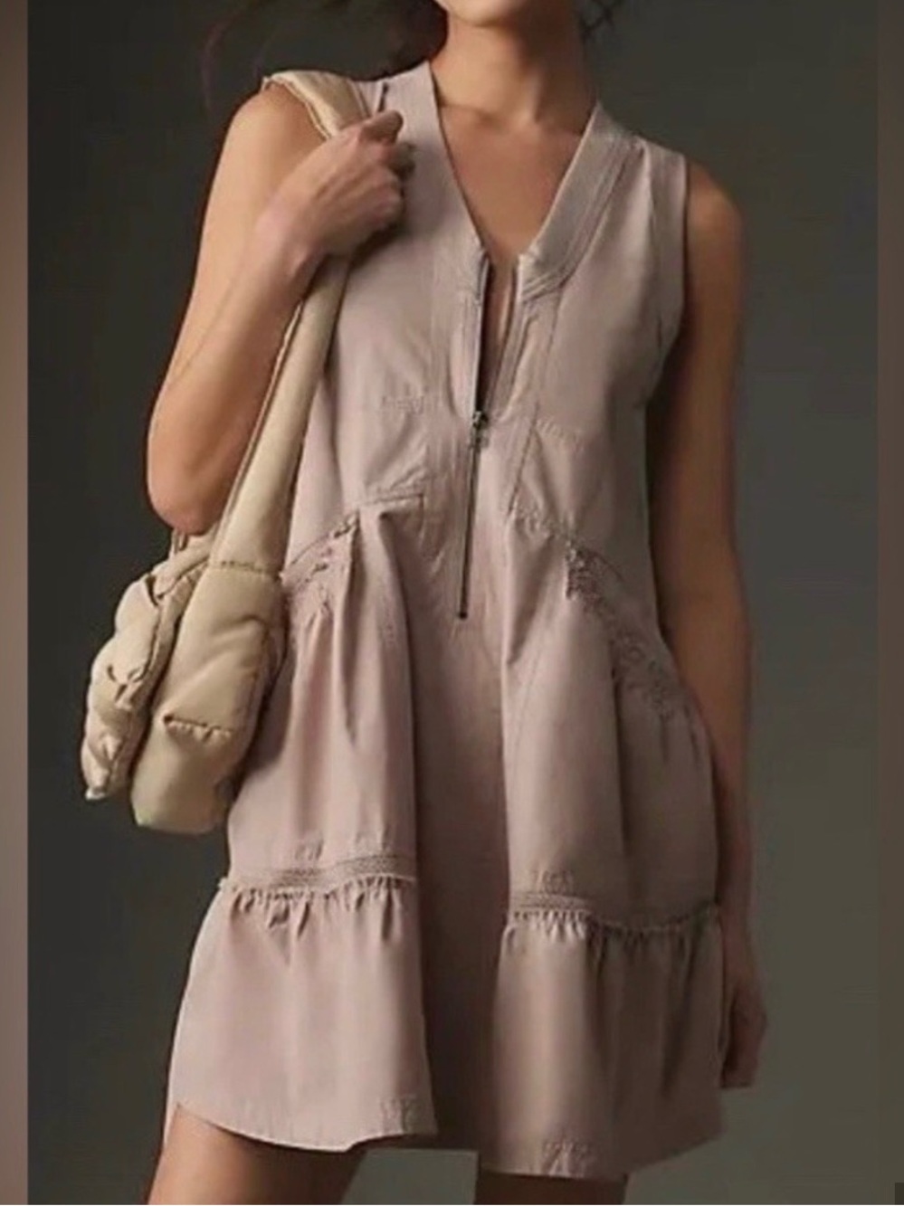 Anthropologie Daily Practice Trek Utility Mini Dress in Dusty Mauve XS